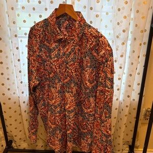 Floral Patterned Men's Shirt. Tasso Elba men’s dress shirt. Sz L